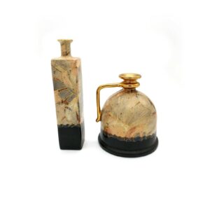 Vintage Pair Montesinos Hand Crafted Ceramic Vase & Jug Yapacunchi Ecuador