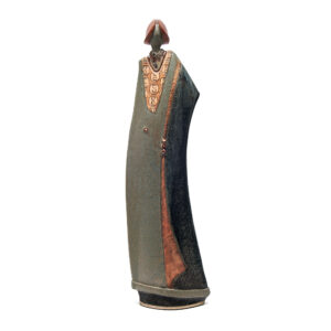FRED WIESENER ART DECO STANDING LADY CLAY SCULPTURE