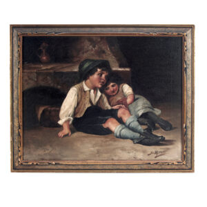 Antique Oil Painting On Canvas Signed "S. Monti"