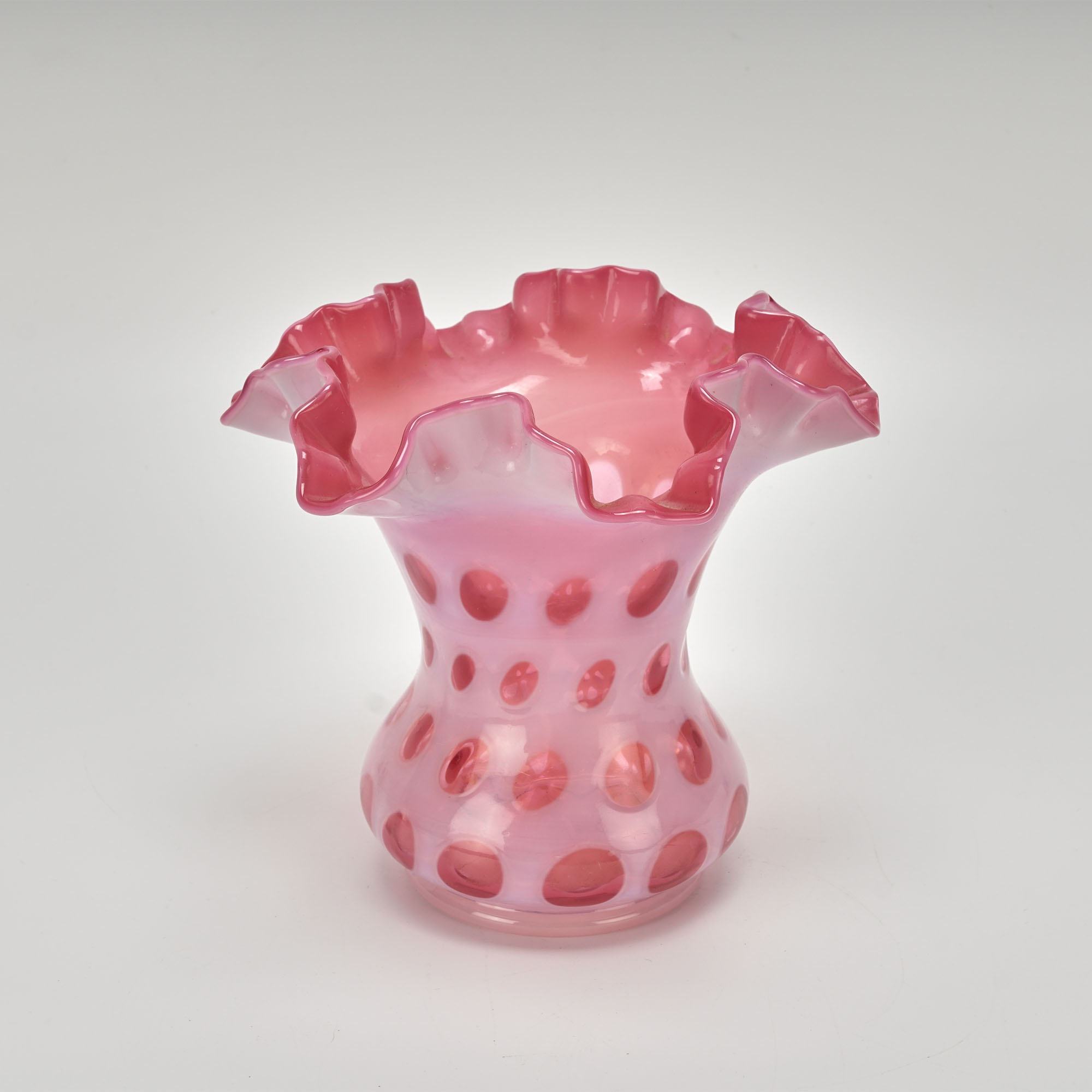 Fenton Cranberry Coin Dot Vase Notable Auctions