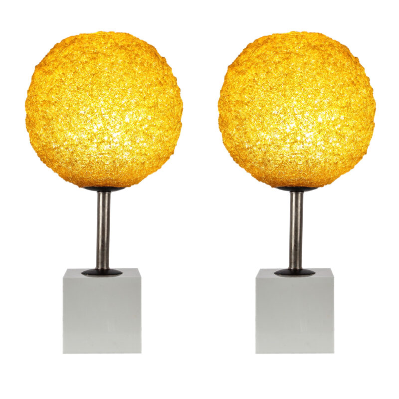 Pair Mid-Century Modern Lucite Spaghetti Lamps