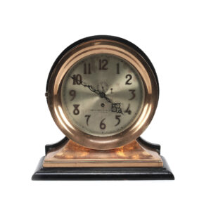 1920's Chelsea Brass Ship's Bell Clock Mounted On Wood Base