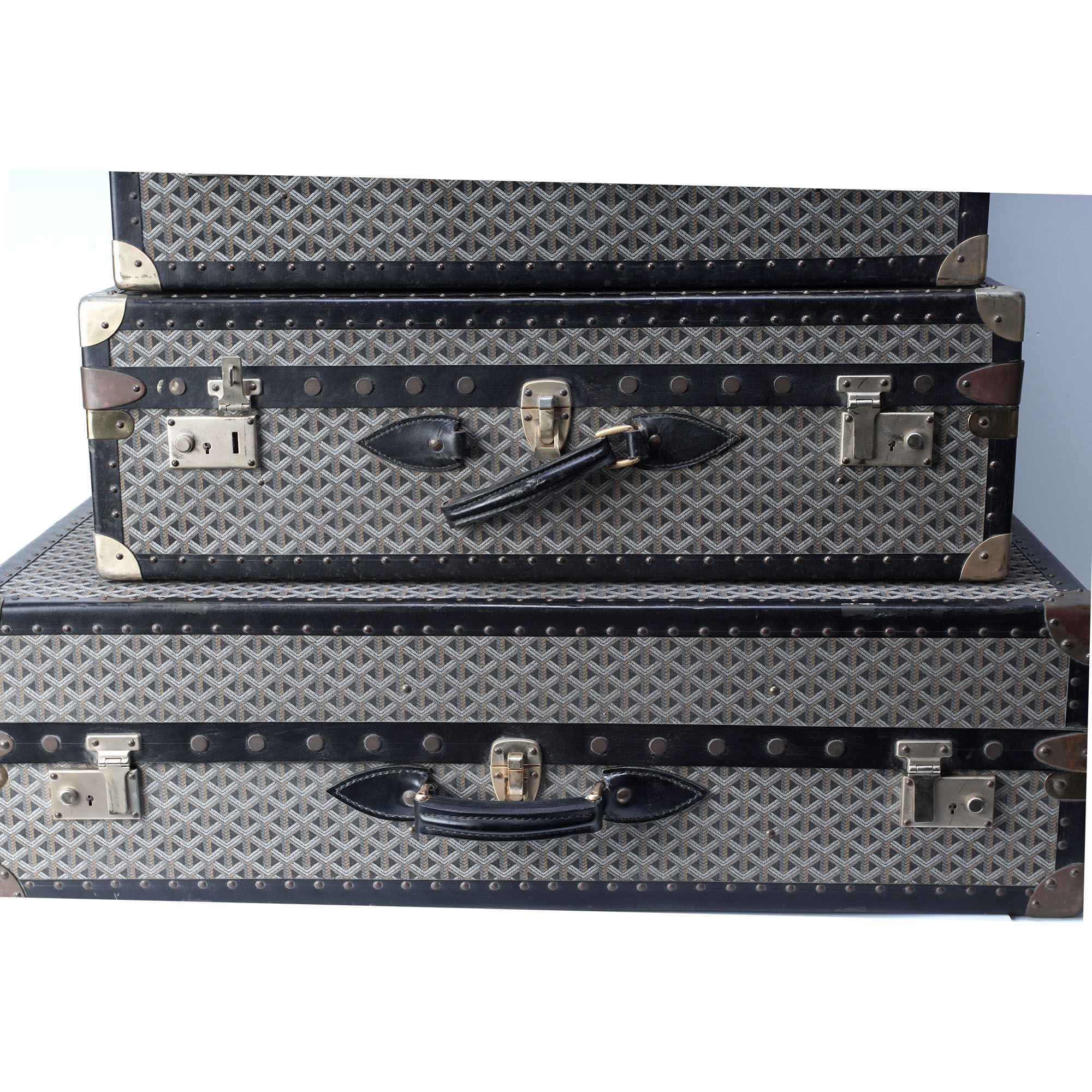 Maison GOYARD - Vintage Large semi-rigid suitcase in pri…